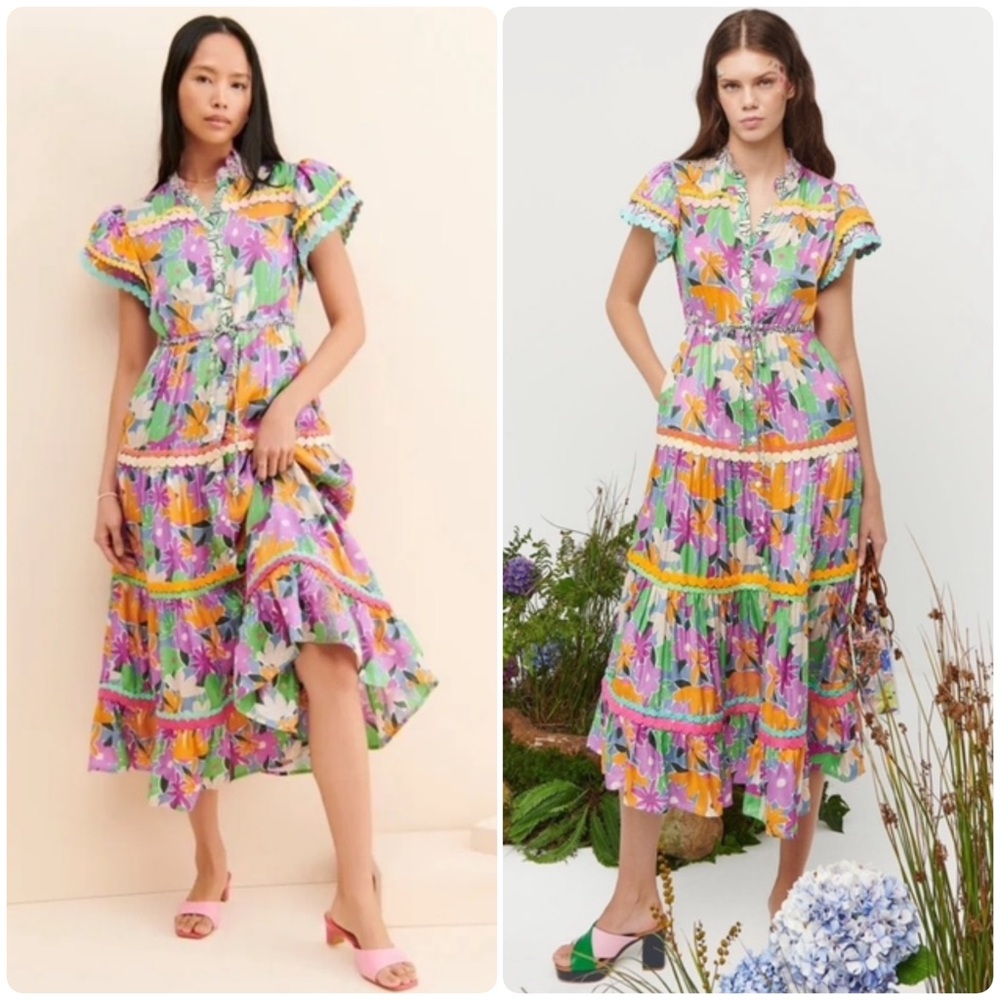 Celia B Aneeta Scalloped Midi Dress